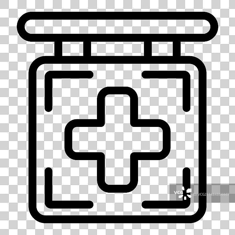 街头药房标志牌图标轮廓图片素材