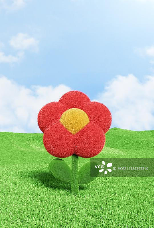 唯美绿色小清新春天C4D春天场景图片素材