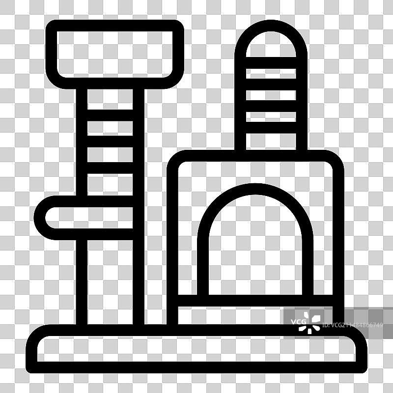 多层猫抓板轮廓图标图片素材