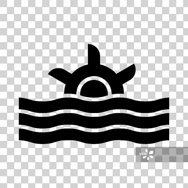 潮汐能字形图标图片素材