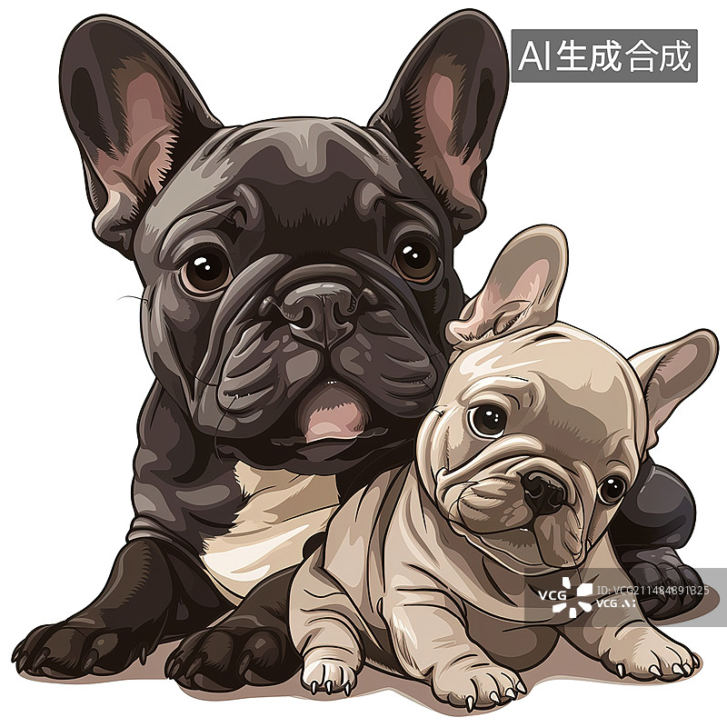 【AI数字艺术】狗坐在白色背景下的特写肖像图片素材