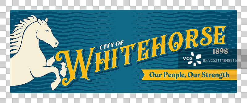 加拿大白马市旧旅行牌标志图片素材