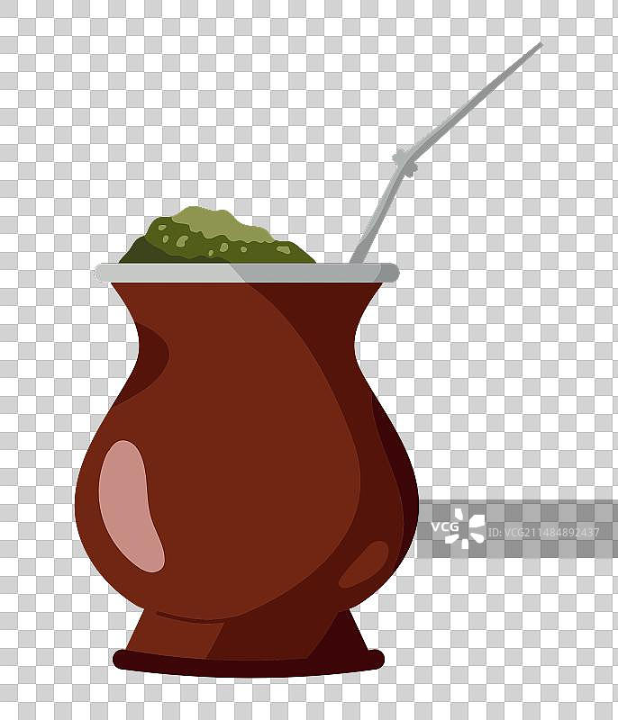 马黛茶葫芦和吸管草本饮品图片素材