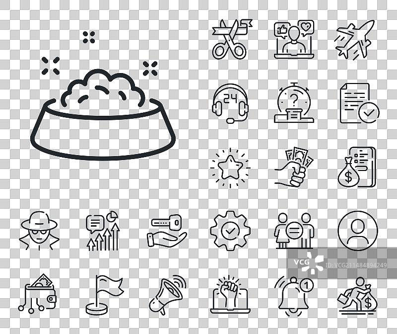 狗喂食线性图标宠物食品标志图片素材