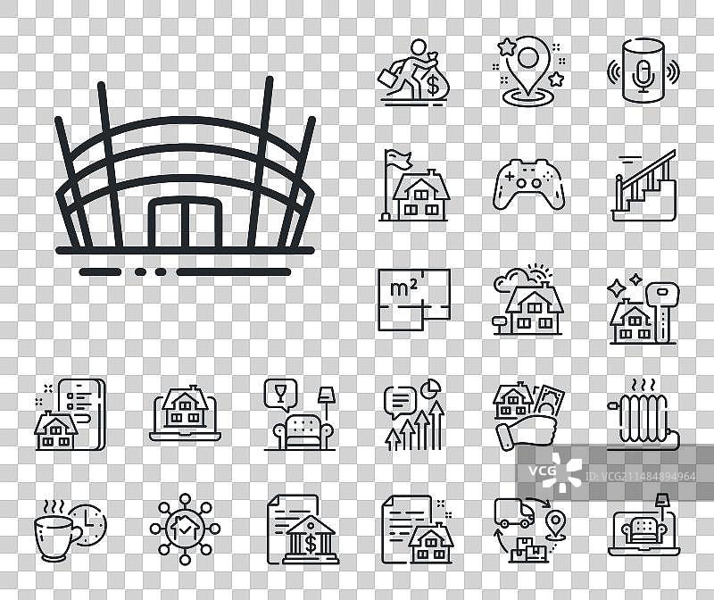 竞技场体育场线条图标比赛建筑标志图片素材