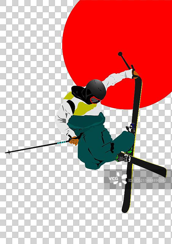 自由式滑雪3D彩色图片素材