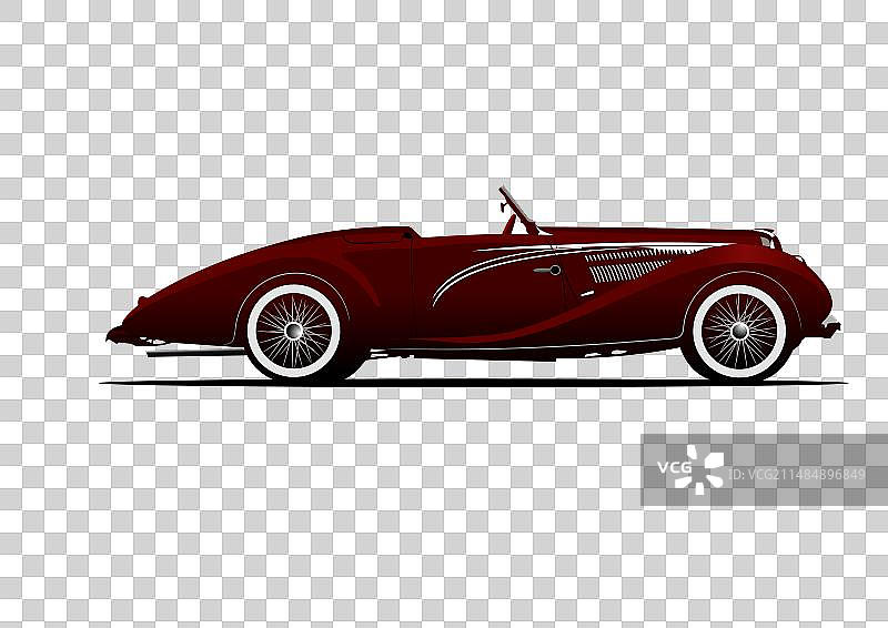 白色背景上的豪华敞篷车图片素材