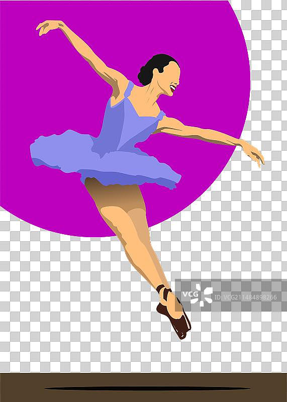 彩色舞者剪影组合图片素材