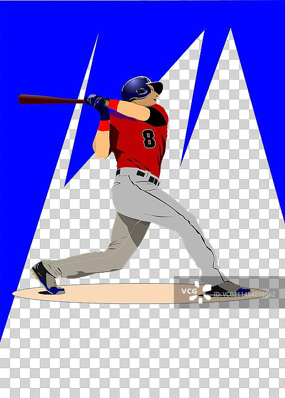 手绘棒球运动员3D海报设计图片素材