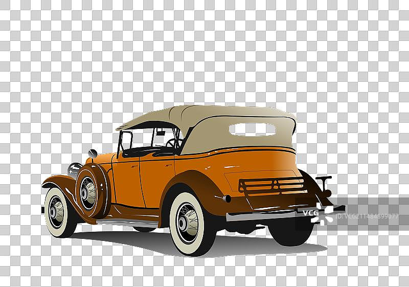 手绘3D老式汽车图片素材