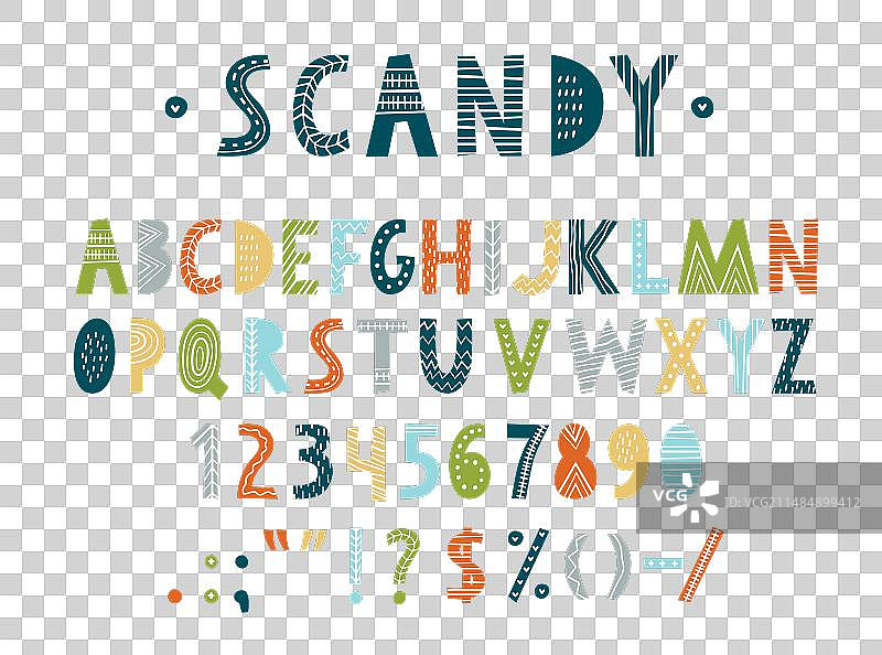 斯堪的纳维亚字体：北欧风格英文字母图片素材