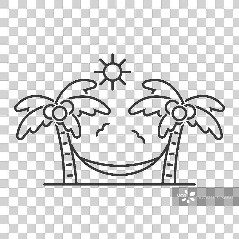 异国情调岛屿度假村线性图标图片素材