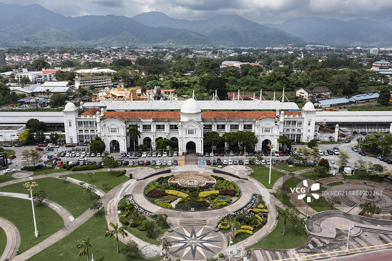 无人机航拍马来西亚怡保火车站图片素材