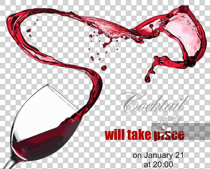 3D手绘鸡尾酒派对邀请函图片素材