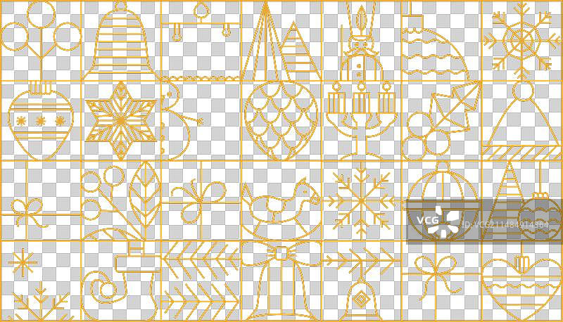 圣诞节元素banner卡片线条图标图片素材