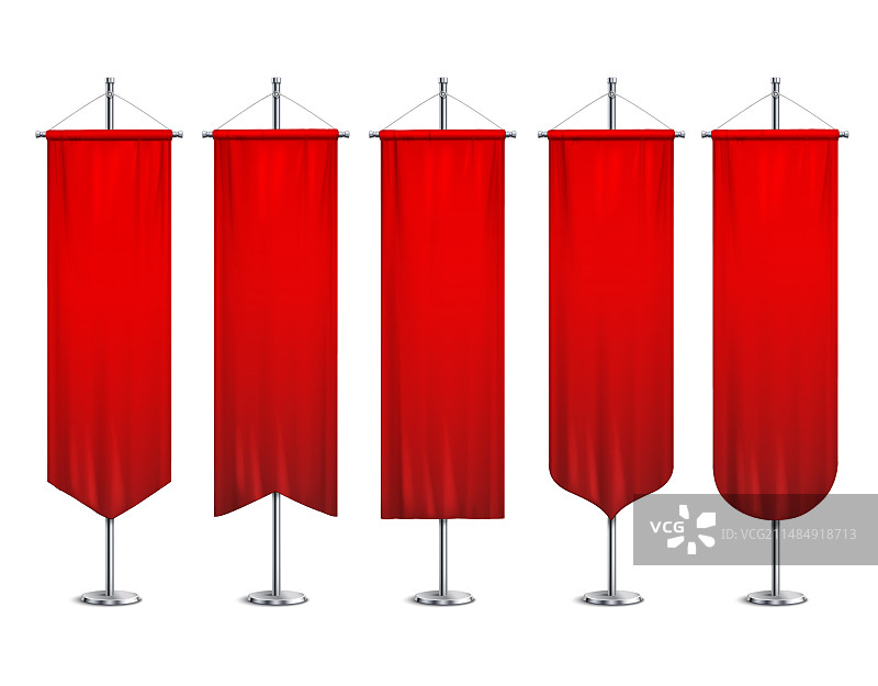 逼真的三角旗支架套装图片素材