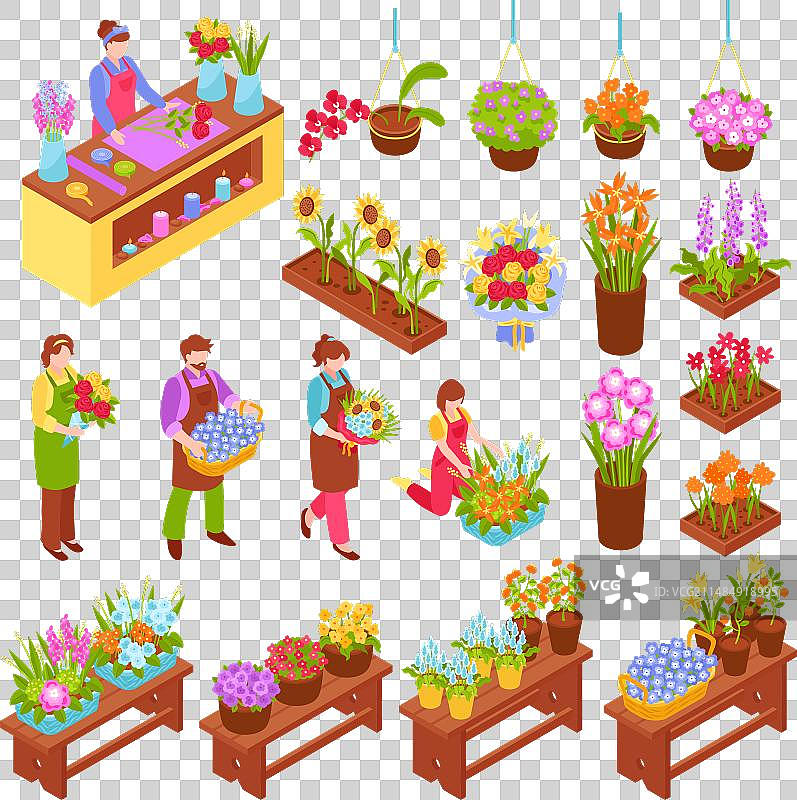 花艺师2.5D素材图片素材