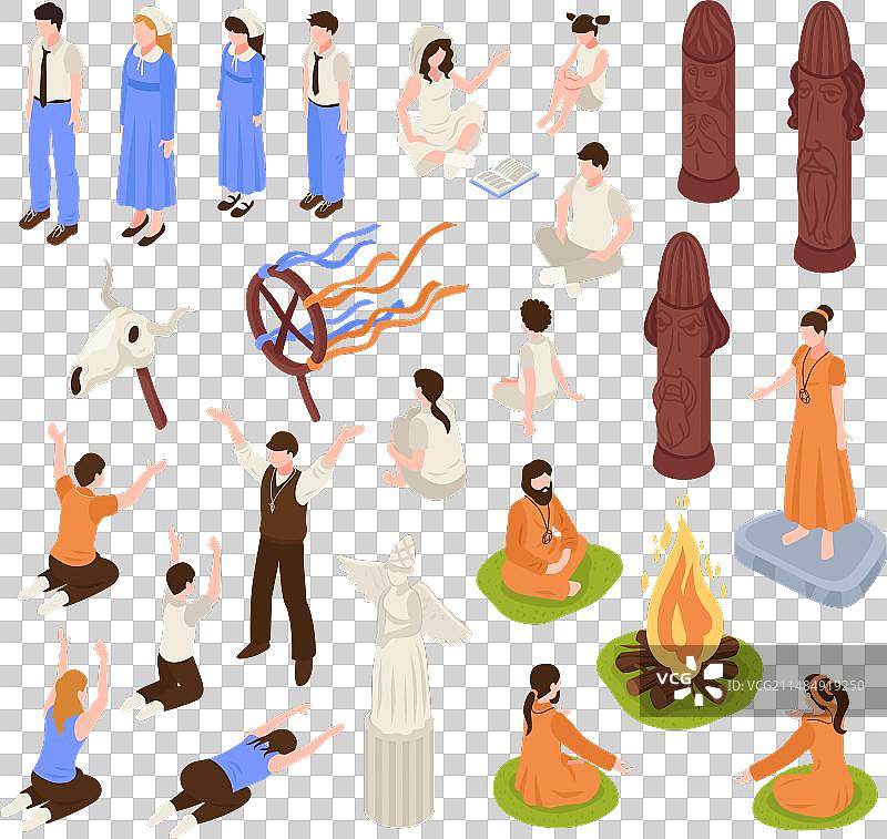 2.5D宗教图标合集图片素材