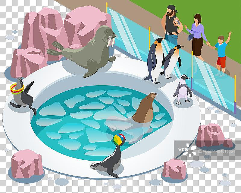 2.5D互动动物园场景图片素材