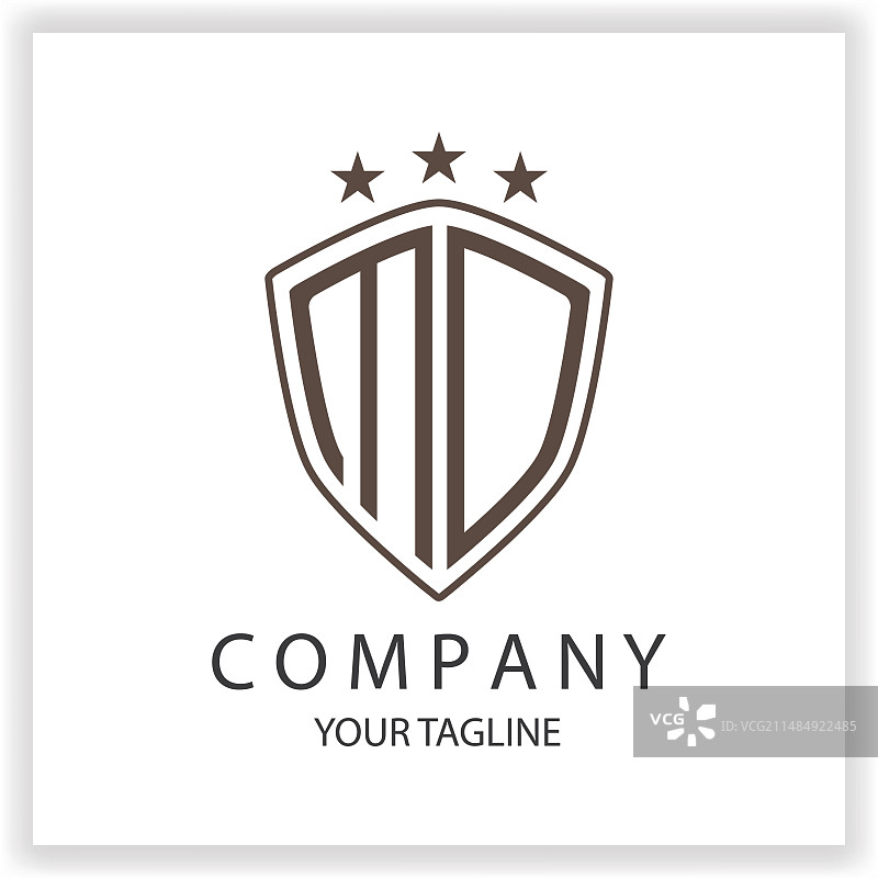 带有盾牌形状的MD MO标志图片素材