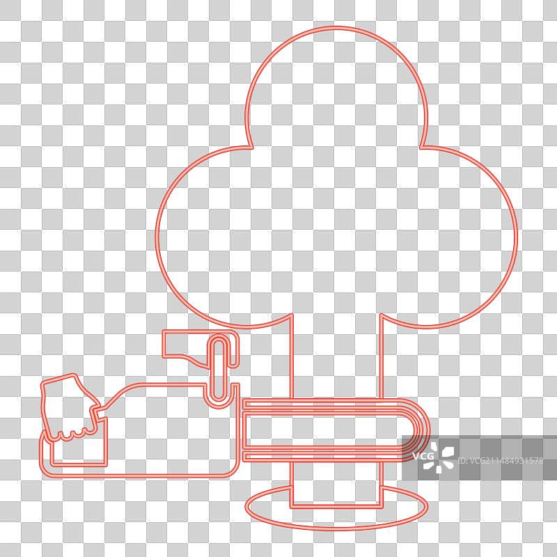 霓虹灯电锯锯木板伐木工概念图片素材