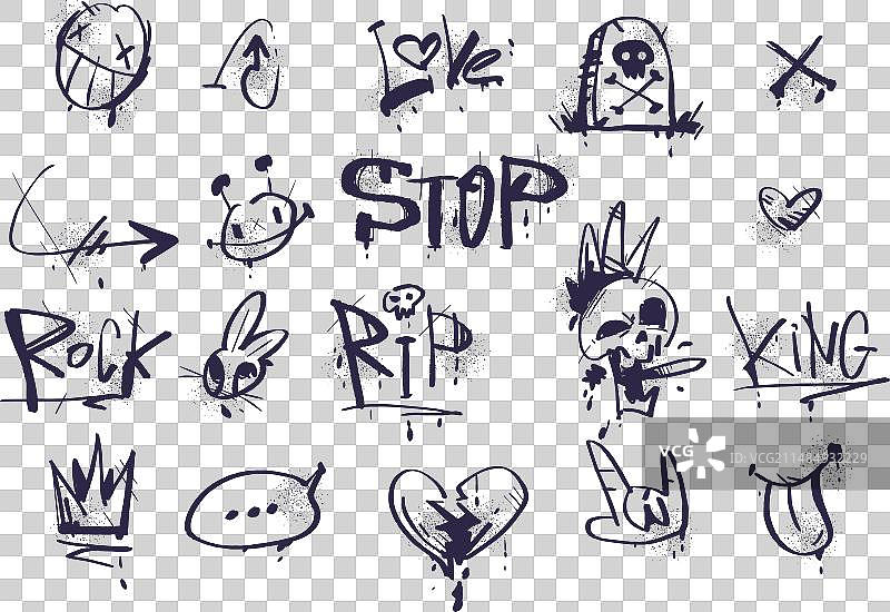 喷绘墙涂鸦元素图片素材