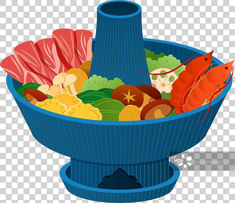 配料丰富的传统火锅图片素材