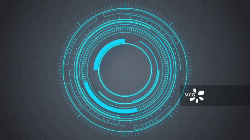 蓝色科技感HUD圆环3D渲染图片素材