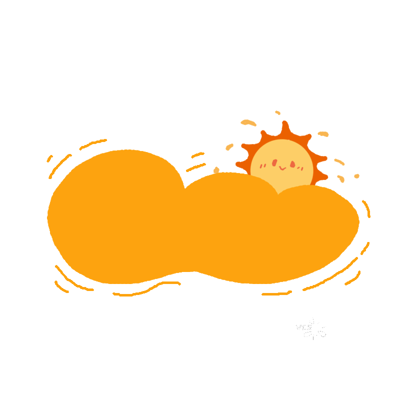 金色的太阳和云朵手绘卡通插画图片素材