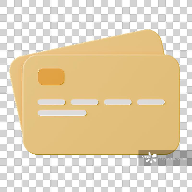 3D渲染的可爱银行卡元素图片素材