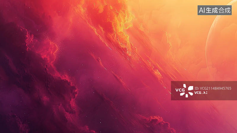 【AI数字艺术】日落时天空中云的低角度视图图片素材