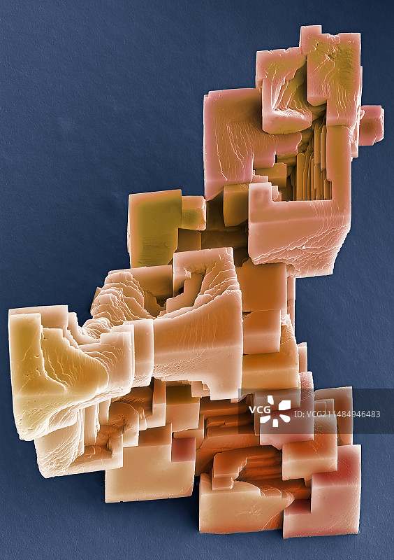 碳酸钙晶体，扫描电子显微镜图片素材