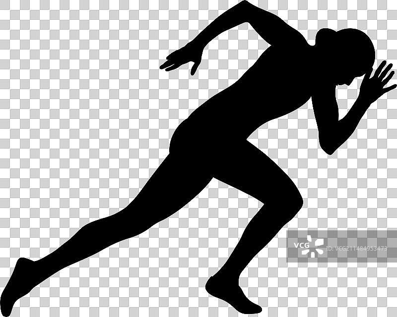 起跑线上的女子运动员图片素材