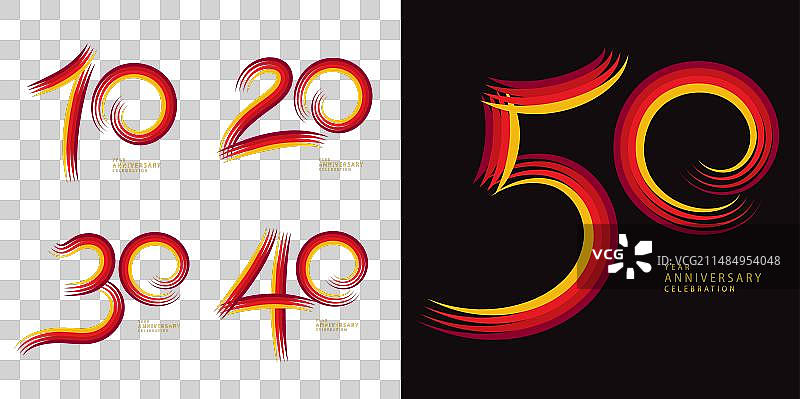 10到50周年纪念标志设计图片素材