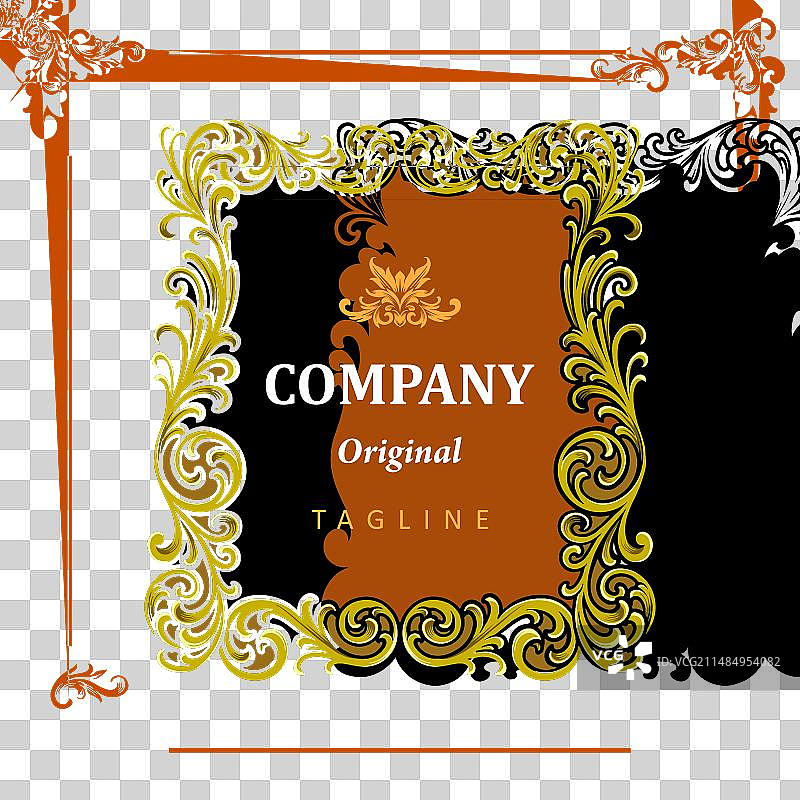 奢华雕刻风格装饰包装标签图片素材