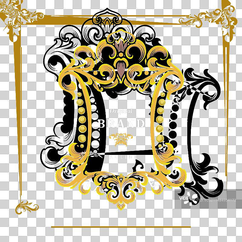 奢华卡牌游戏包装标签图片素材