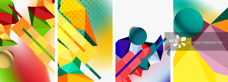 三维球面和三维低多边形设计图片素材