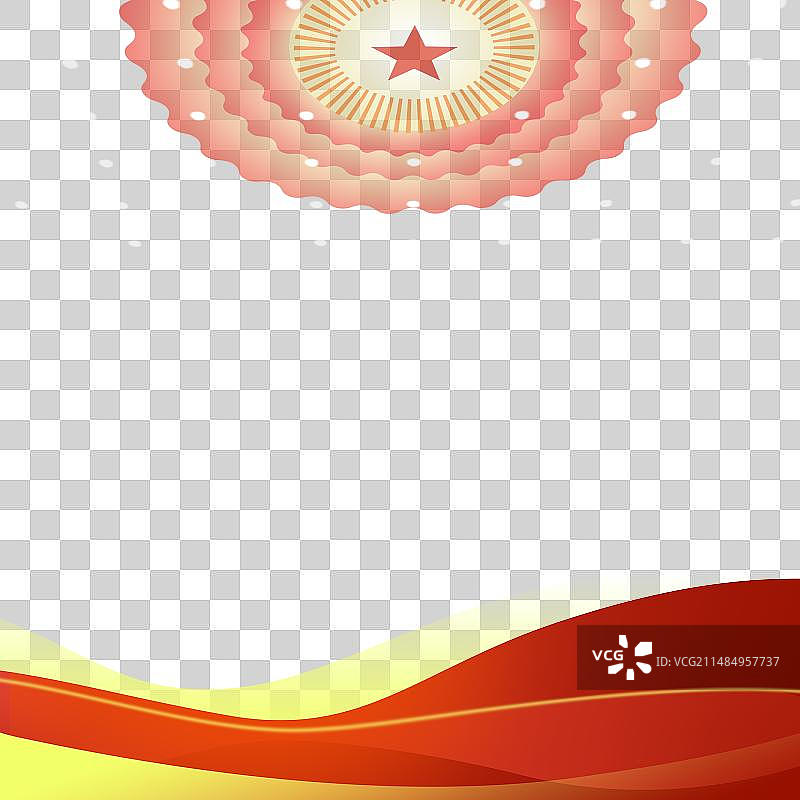 红色曲线五角星天花板丝绸渐变插画元素图片素材