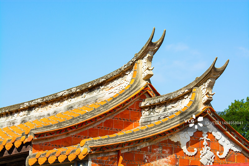 燕尾脊 燕仔尾 古厝 老厝 泉州古厝 闽南建筑 闽南特色 屋脊 闽南风格 泉州 开元寺 红砖厝图片素材