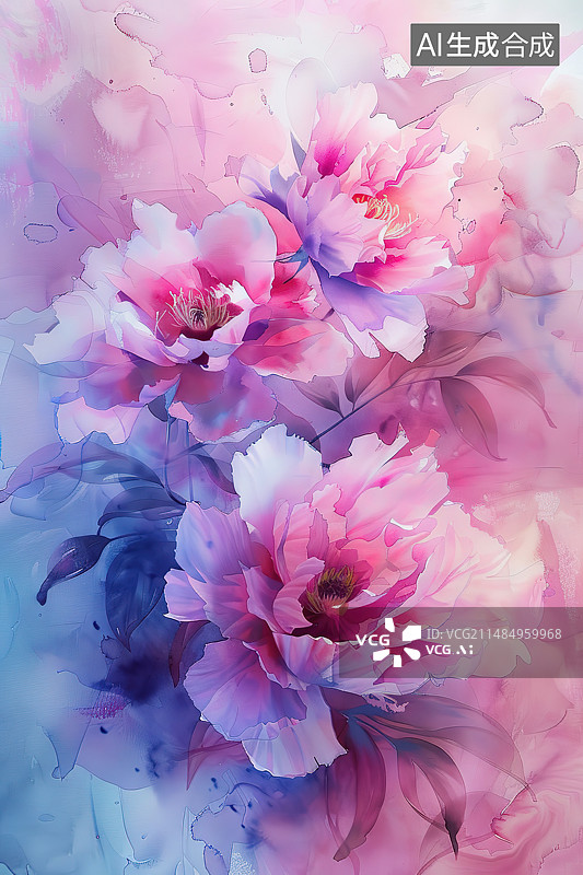 【AI数字艺术】春天盛开的粉色杏花图片素材