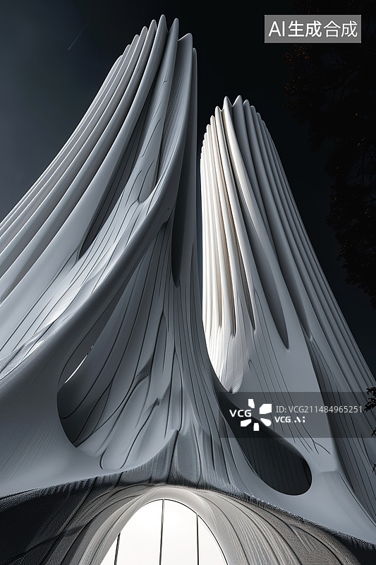 【AI数字艺术】现代城市建筑空间与结构图片素材