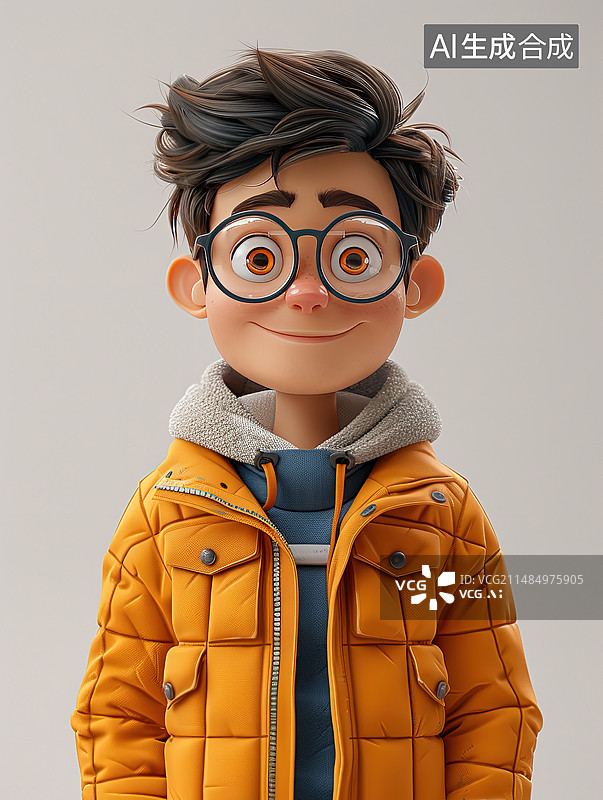 【AI数字艺术】白色背景下穿着超级英雄服装的男孩的肖像图片素材