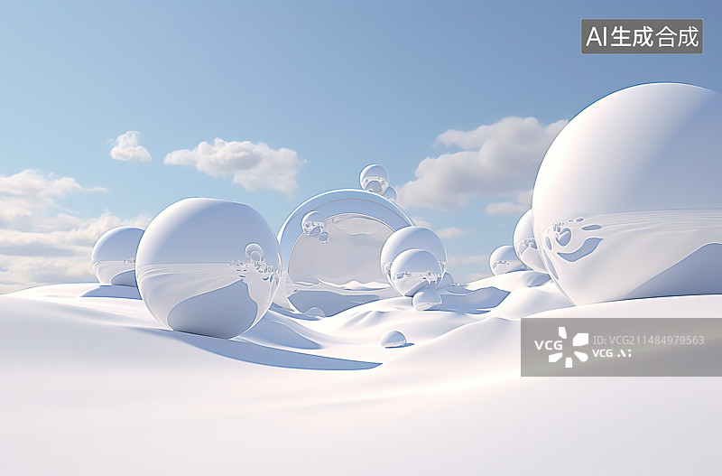 【AI数字艺术】雪地上的雕塑图片素材