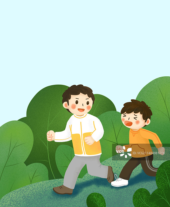 和爸爸跑步图片素材