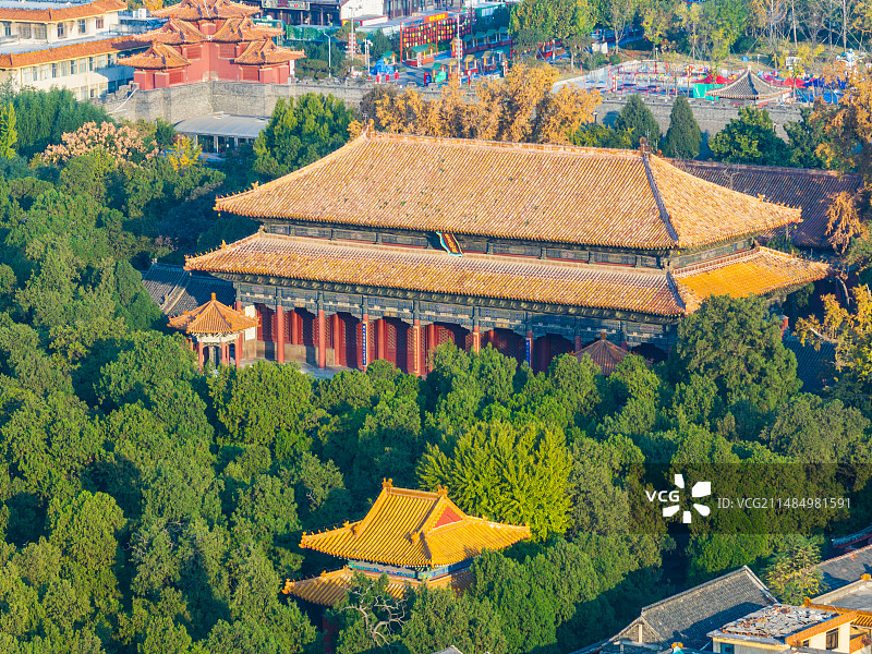 山东泰安市岱庙航拍风光图片素材