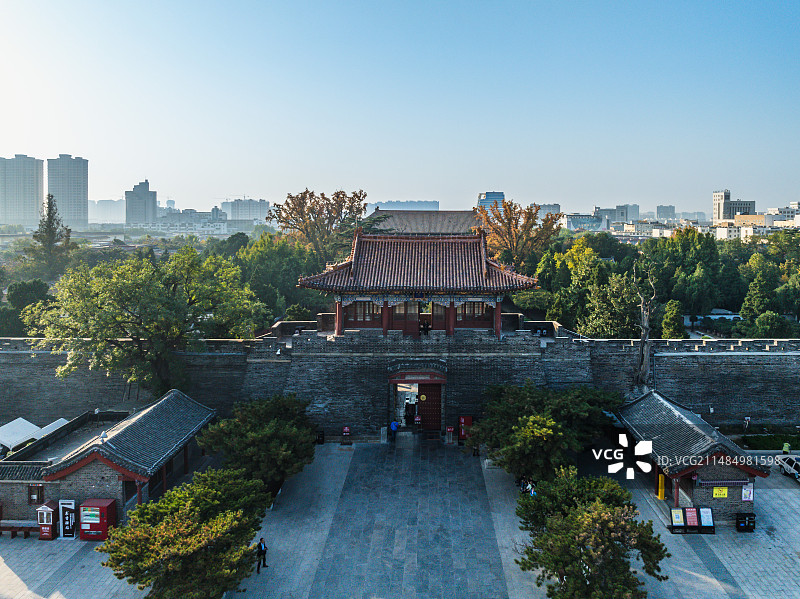 山东泰安市岱庙航拍风光图片素材