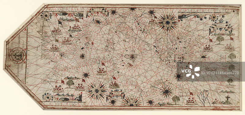 17世纪地中海海图图片素材