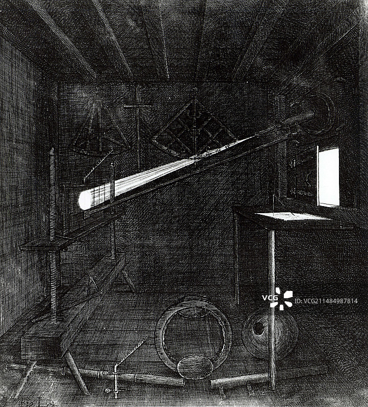 用于研究太阳黑子的暗箱图片素材