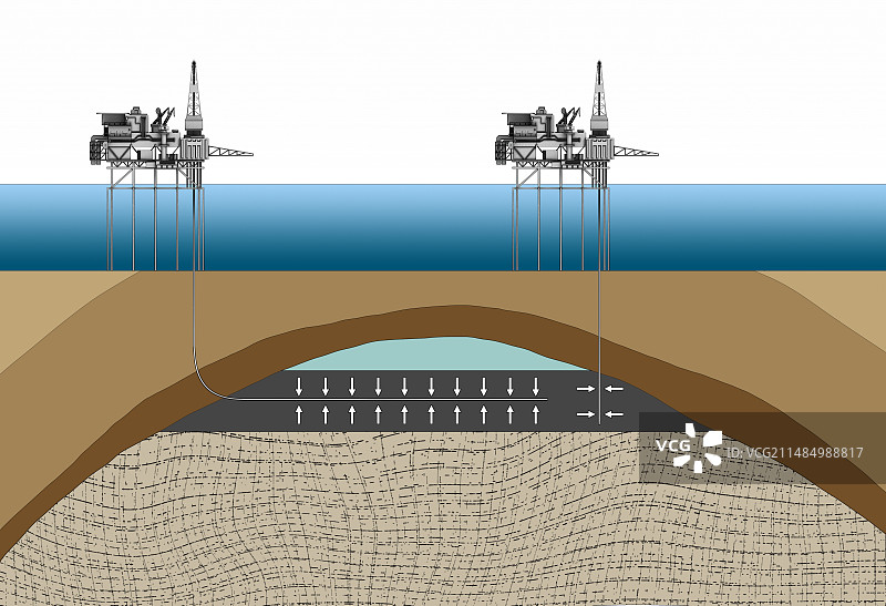 海上石油钻探插图图片素材