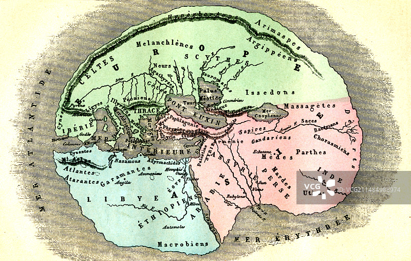 希罗多德的世界地图图片素材